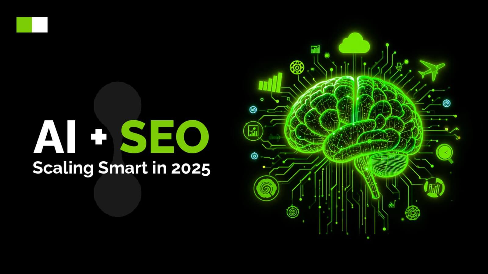 Illustration explaining what programmatic SEO is, showing data, templates, and AI working together to generate web pages at scale.